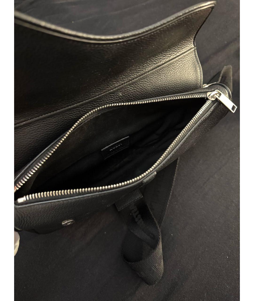 CHRISTIAN DIOR Черная кожаная сумка на плечо, фото 4
