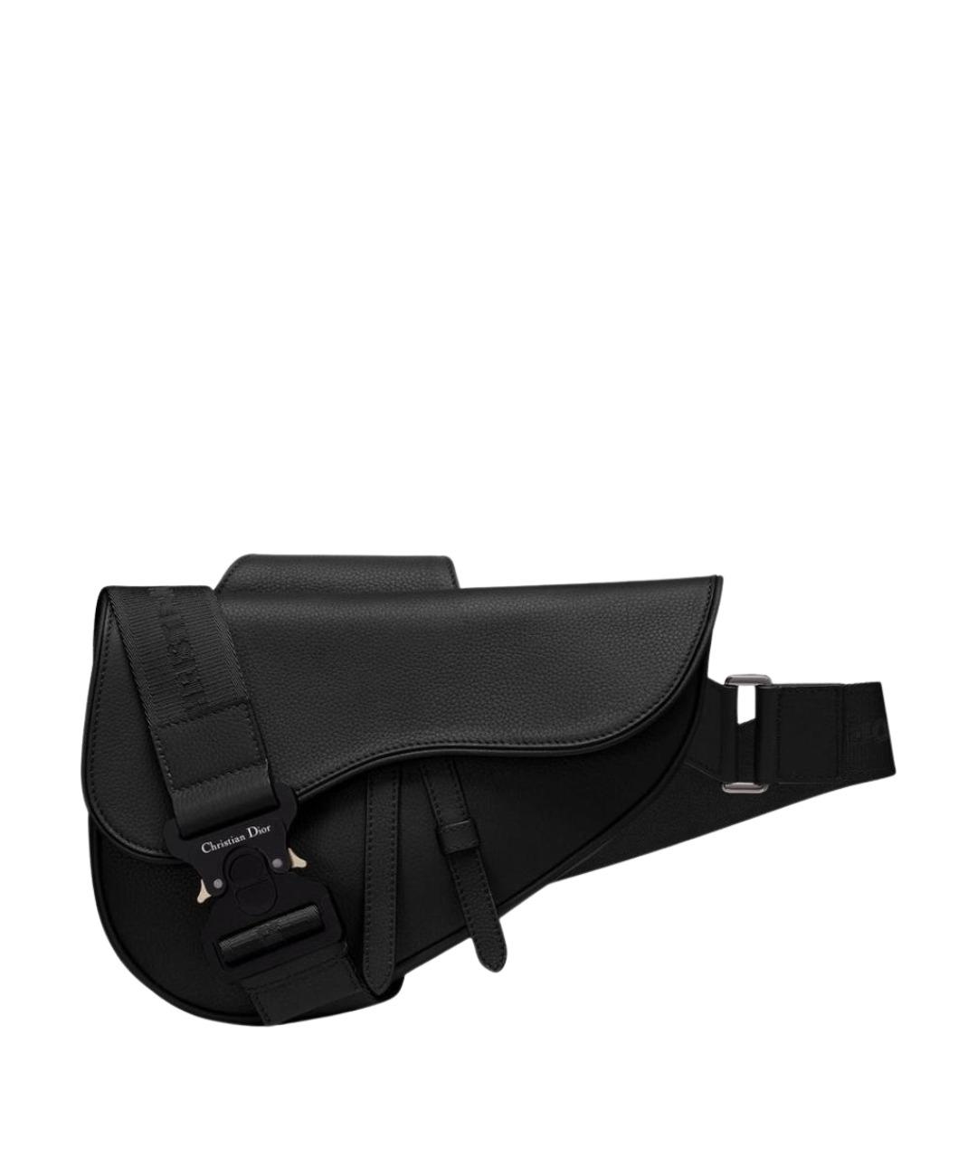 CHRISTIAN DIOR Черная кожаная сумка на плечо, фото 1