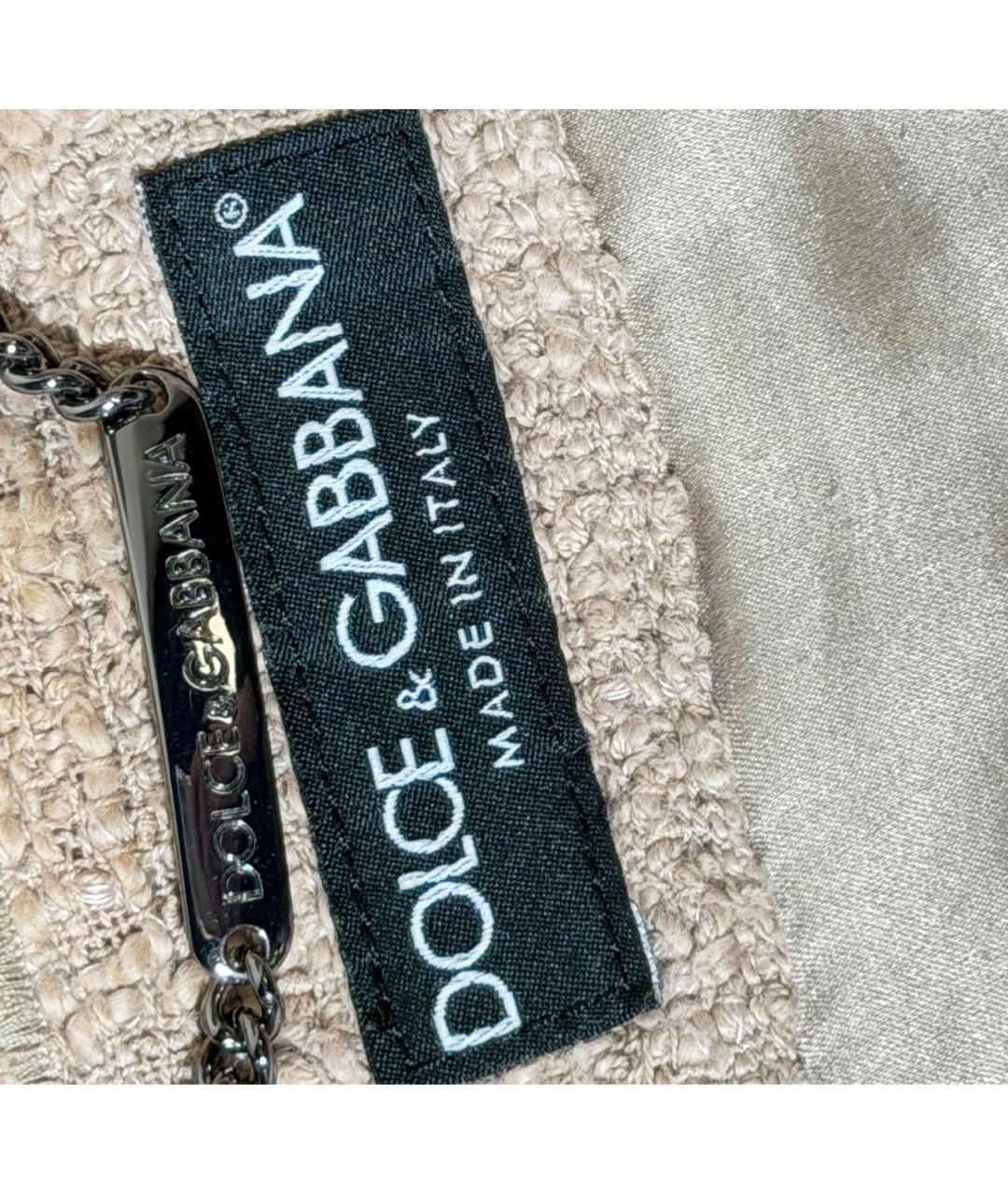 DOLCE&GABBANA Бежевый хлопковый жакет/пиджак, фото 3