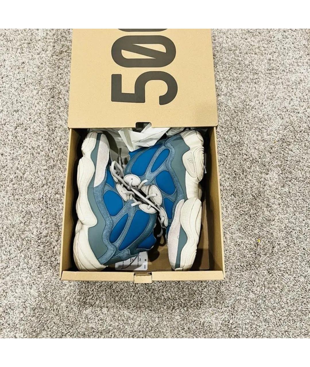 ADIDAS YEEZY Синие замшевые кроссовки, фото 2