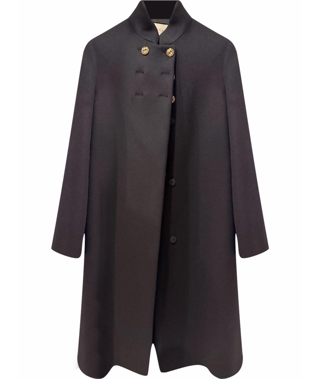 GUCCI Черное шерстяное пальто, фото 1