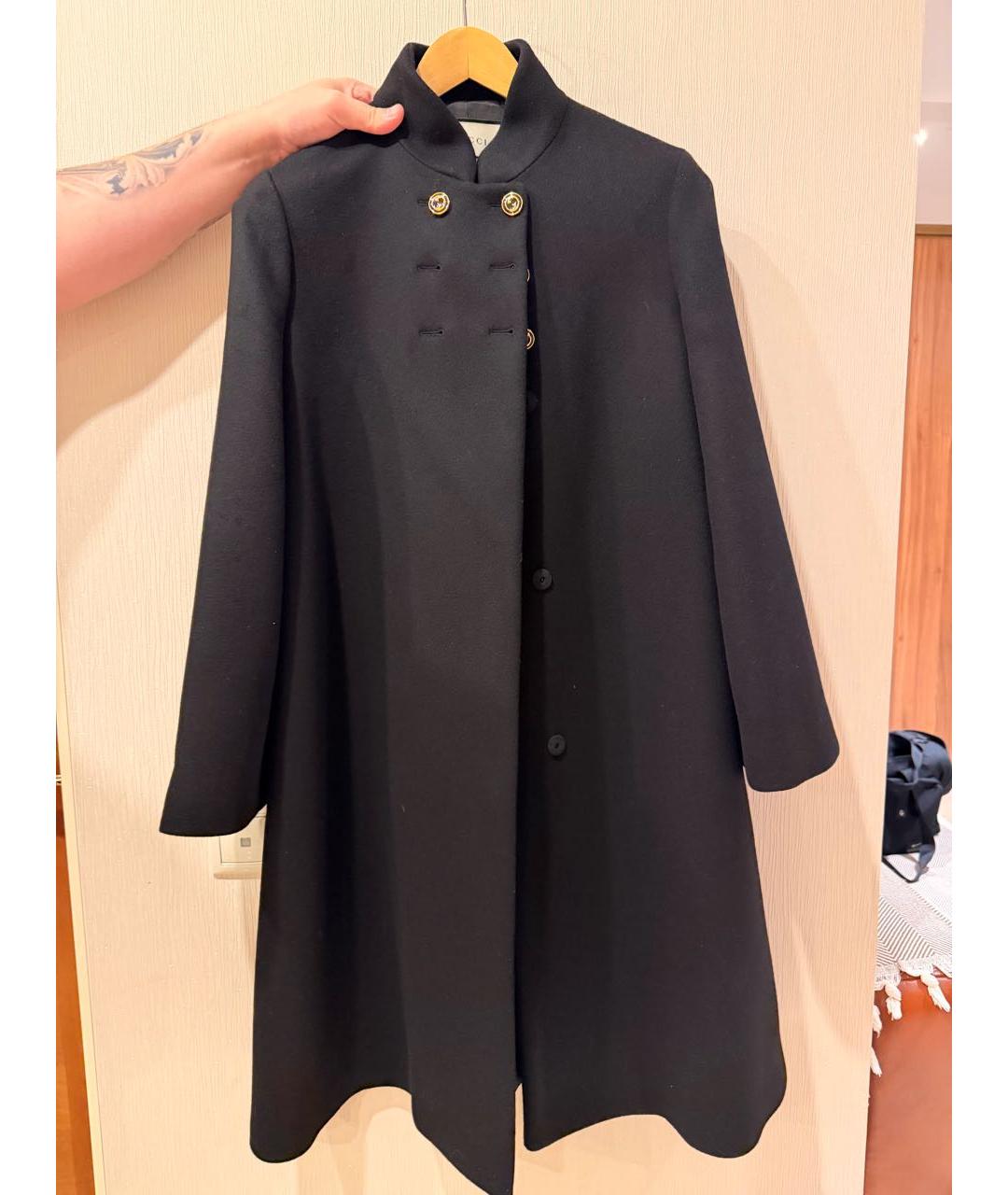 GUCCI Черное шерстяное пальто, фото 6
