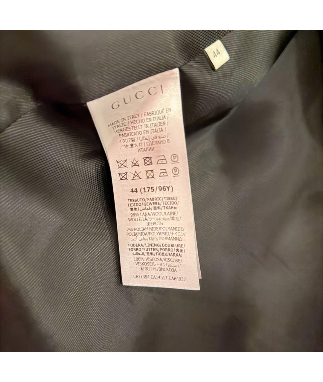 GUCCI Черное шерстяное пальто, фото 5