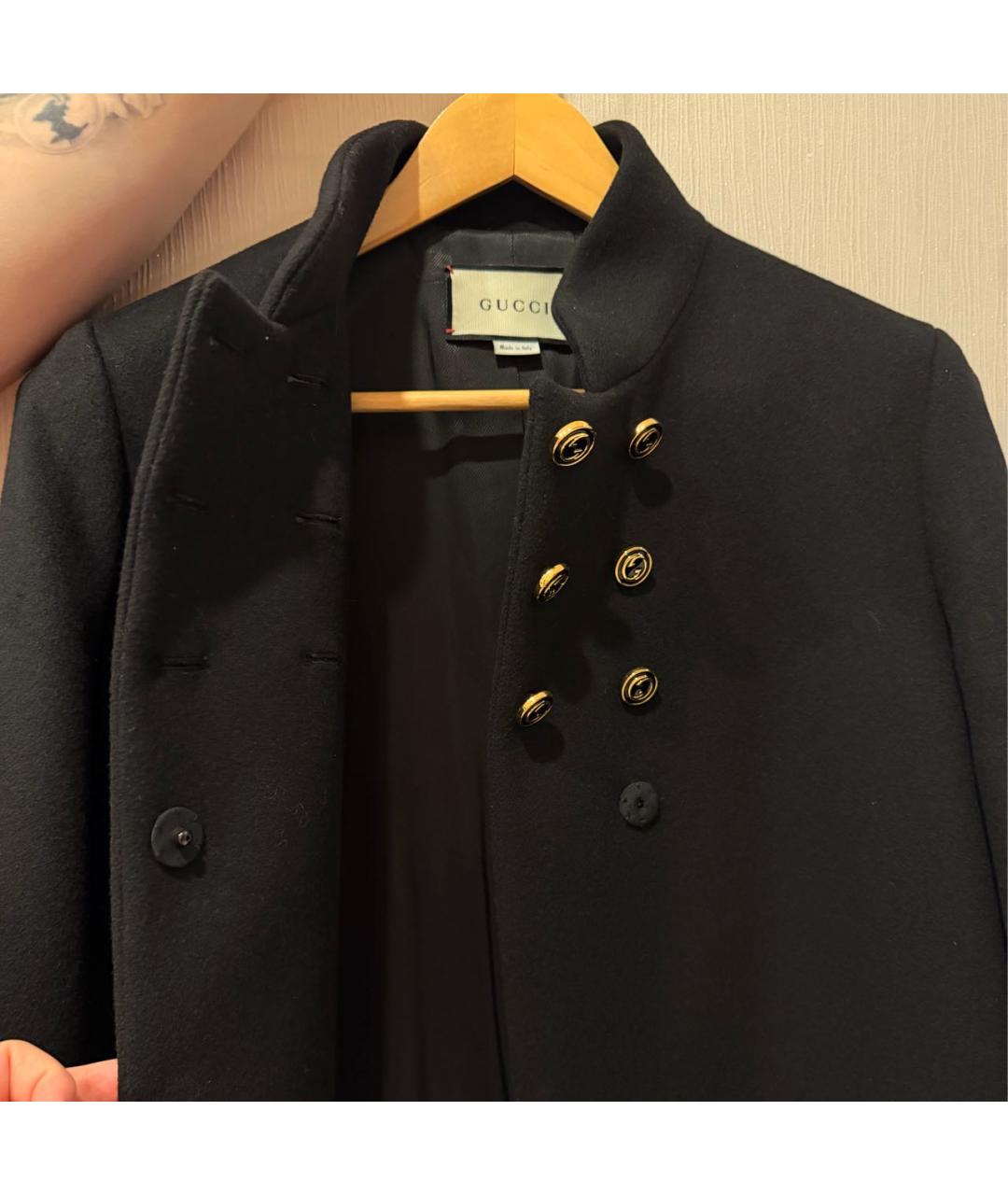 GUCCI Черное шерстяное пальто, фото 4