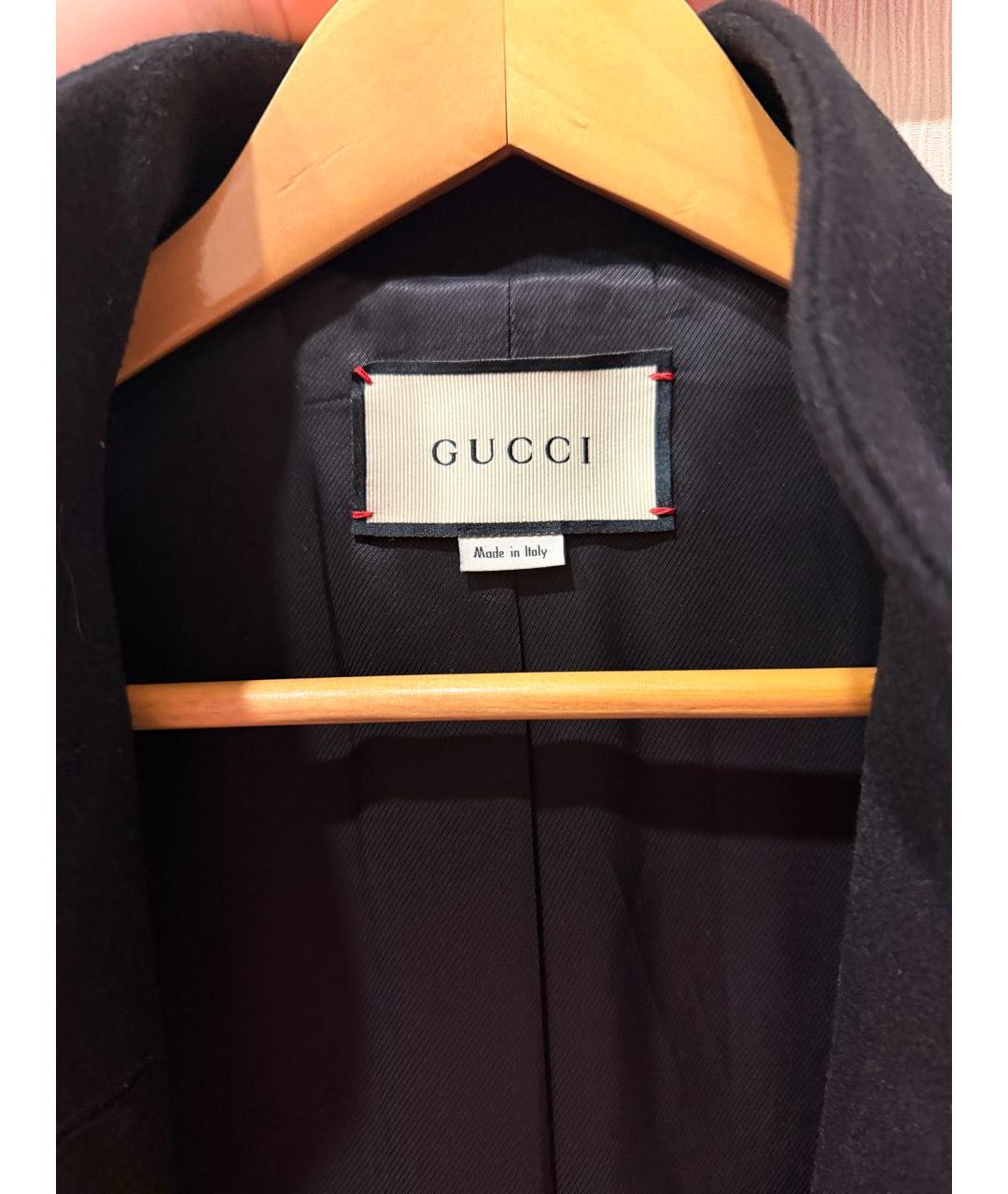 GUCCI Черное шерстяное пальто, фото 3