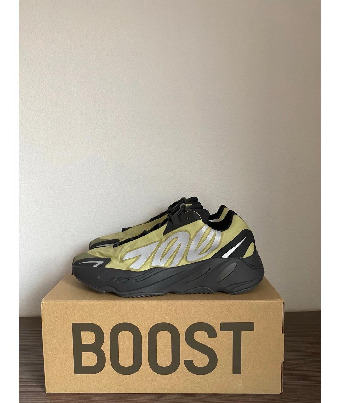 ADIDAS YEEZY Салатовые текстильные кроссовки, фото 2