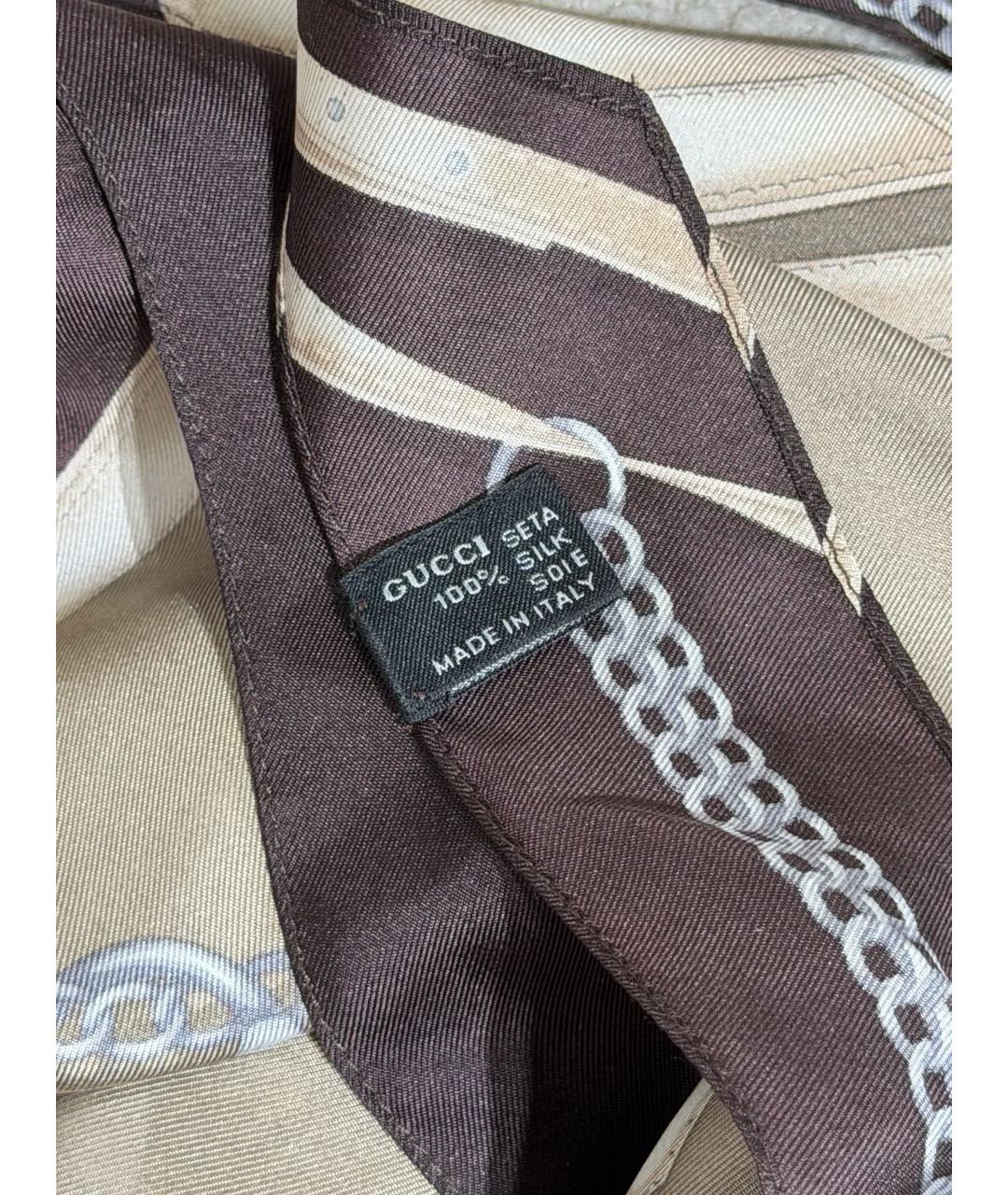 GUCCI Коричневая шелковая блузы, фото 3