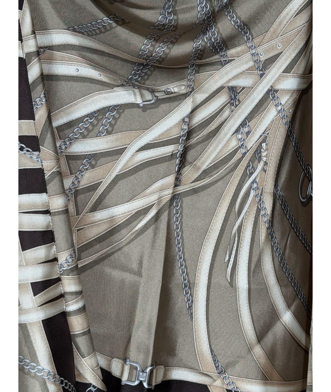 GUCCI Коричневая шелковая блузы, фото 6