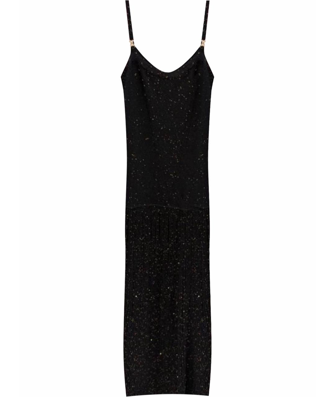 CHANEL Черное шелковое повседневное платье, фото 1