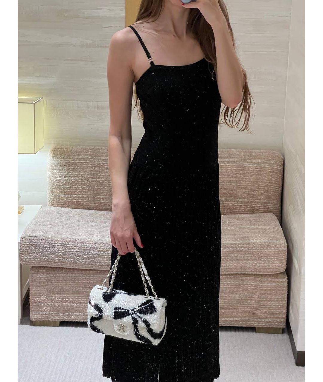 CHANEL Черное шелковое повседневное платье, фото 5