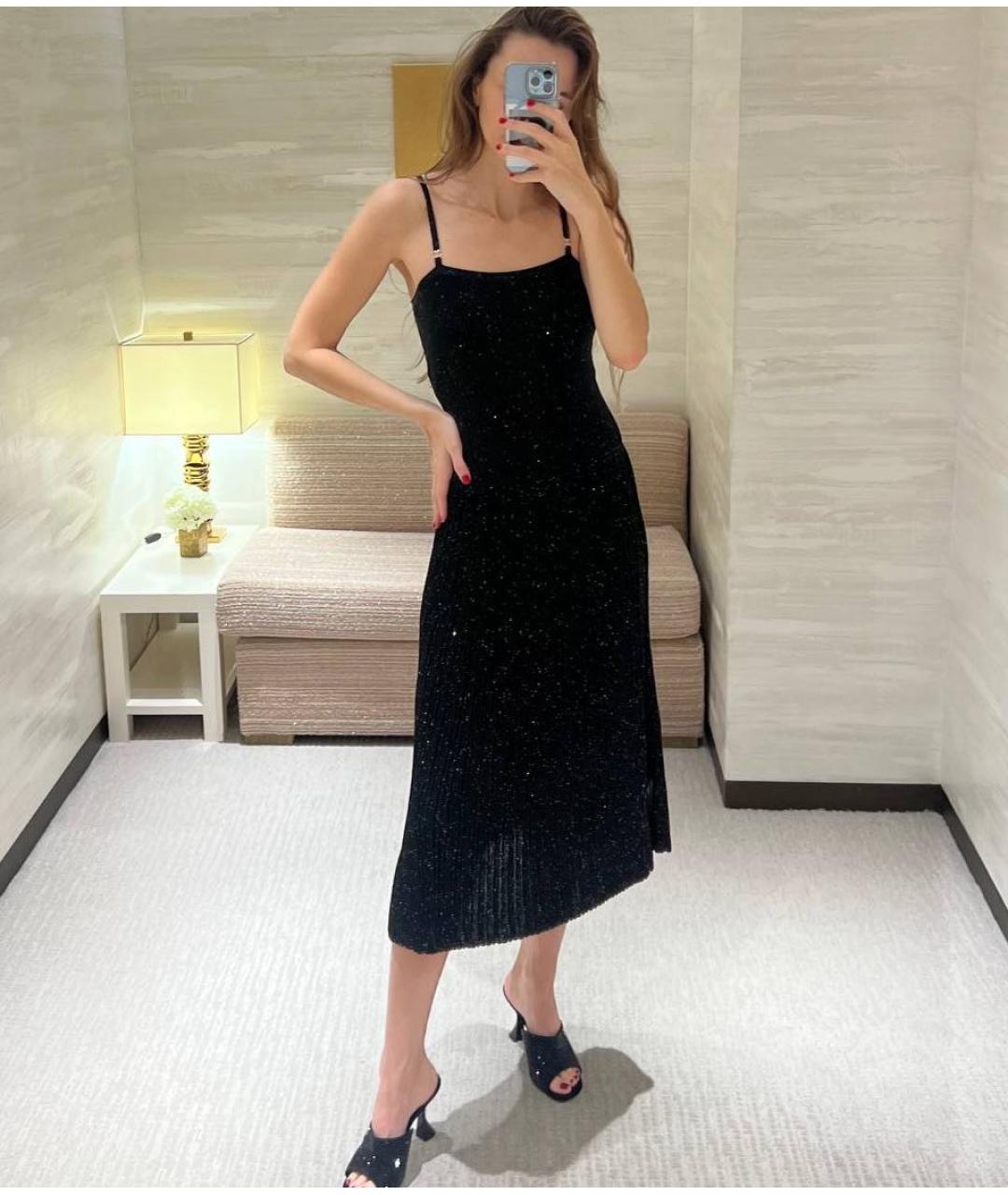 CHANEL Черное шелковое повседневное платье, фото 3