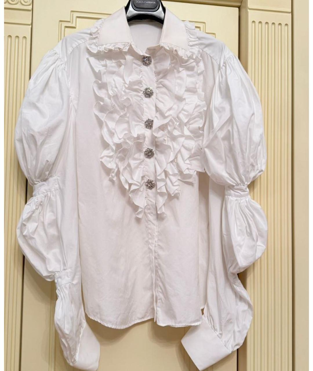 DOLCE&GABBANA Белая хлопковая блузы, фото 6