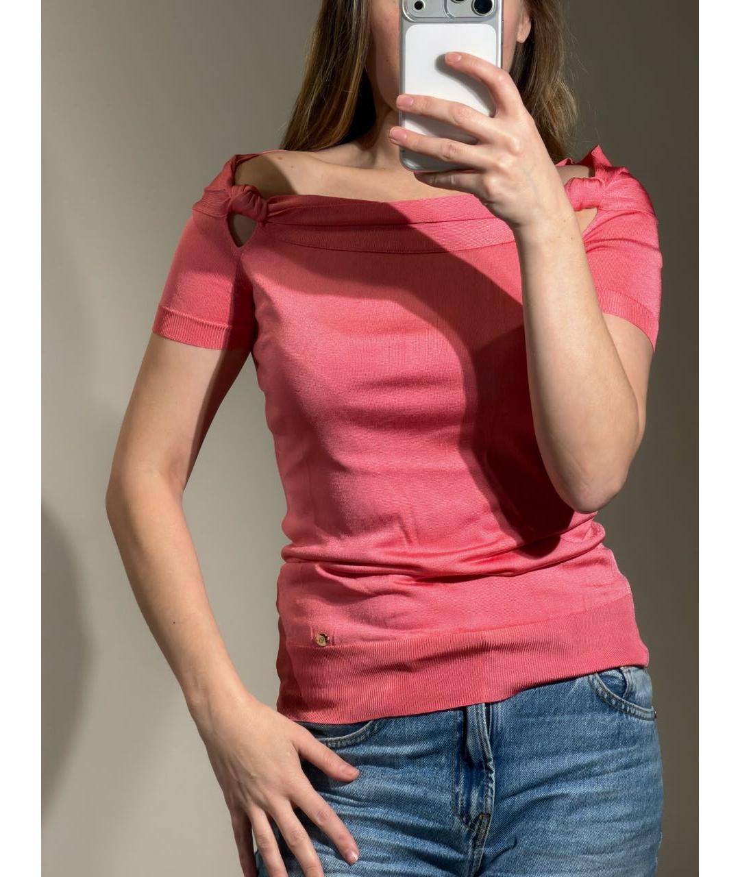 GUCCI Коралловая вискозная блузы, фото 5