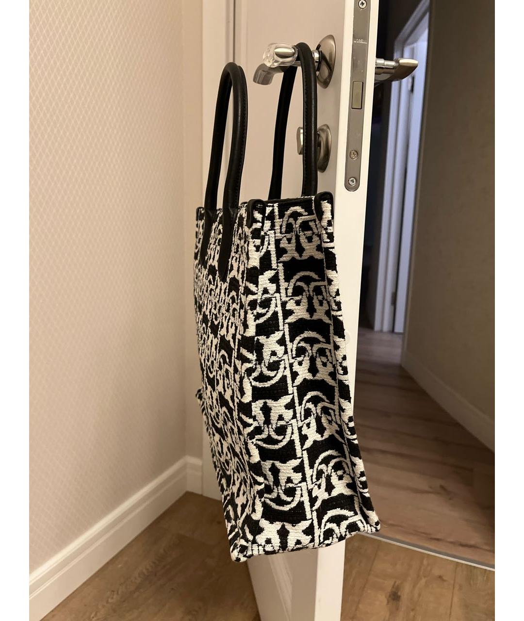 PINKO Черная жаккардовая сумка тоут, фото 2