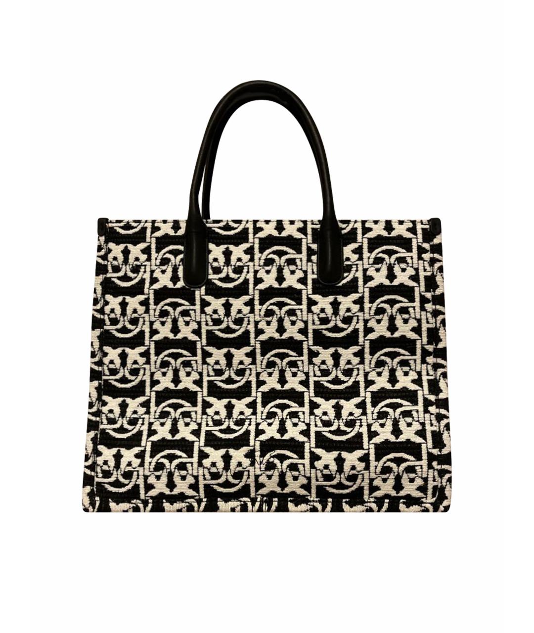 PINKO Черная жаккардовая сумка тоут, фото 1