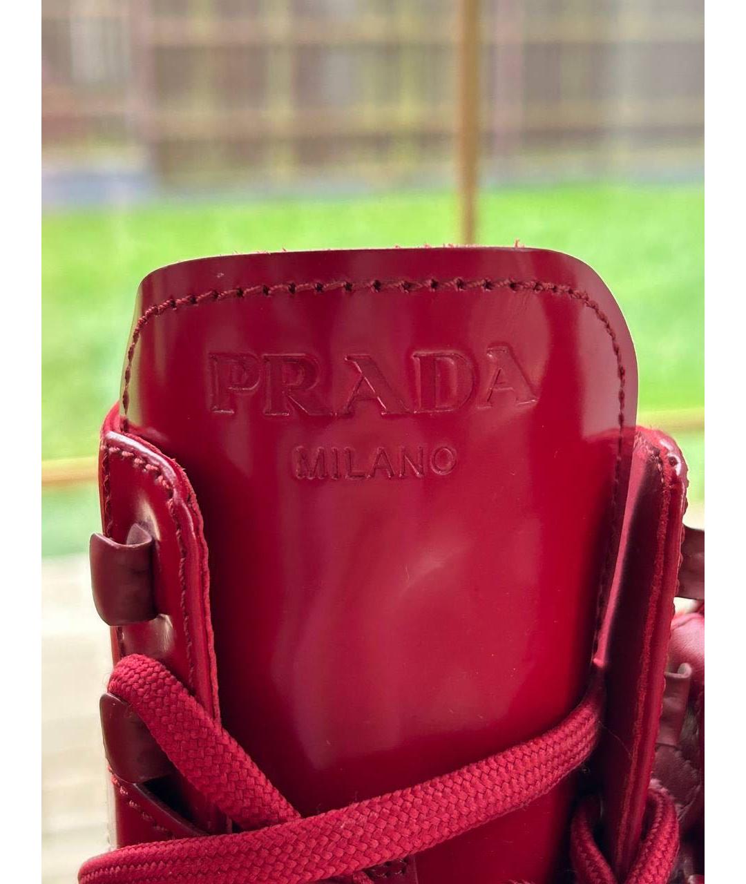 PRADA Красные кожаные ботинки, фото 6