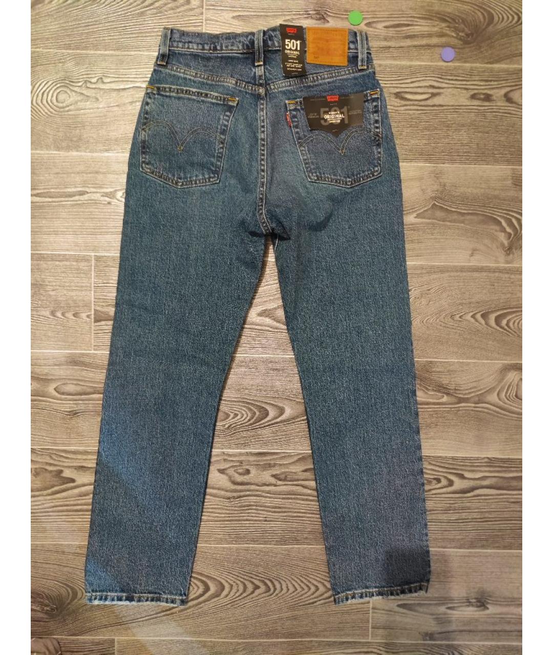 LEVI'S Синие хлопко-эластановые прямые джинсы, фото 5