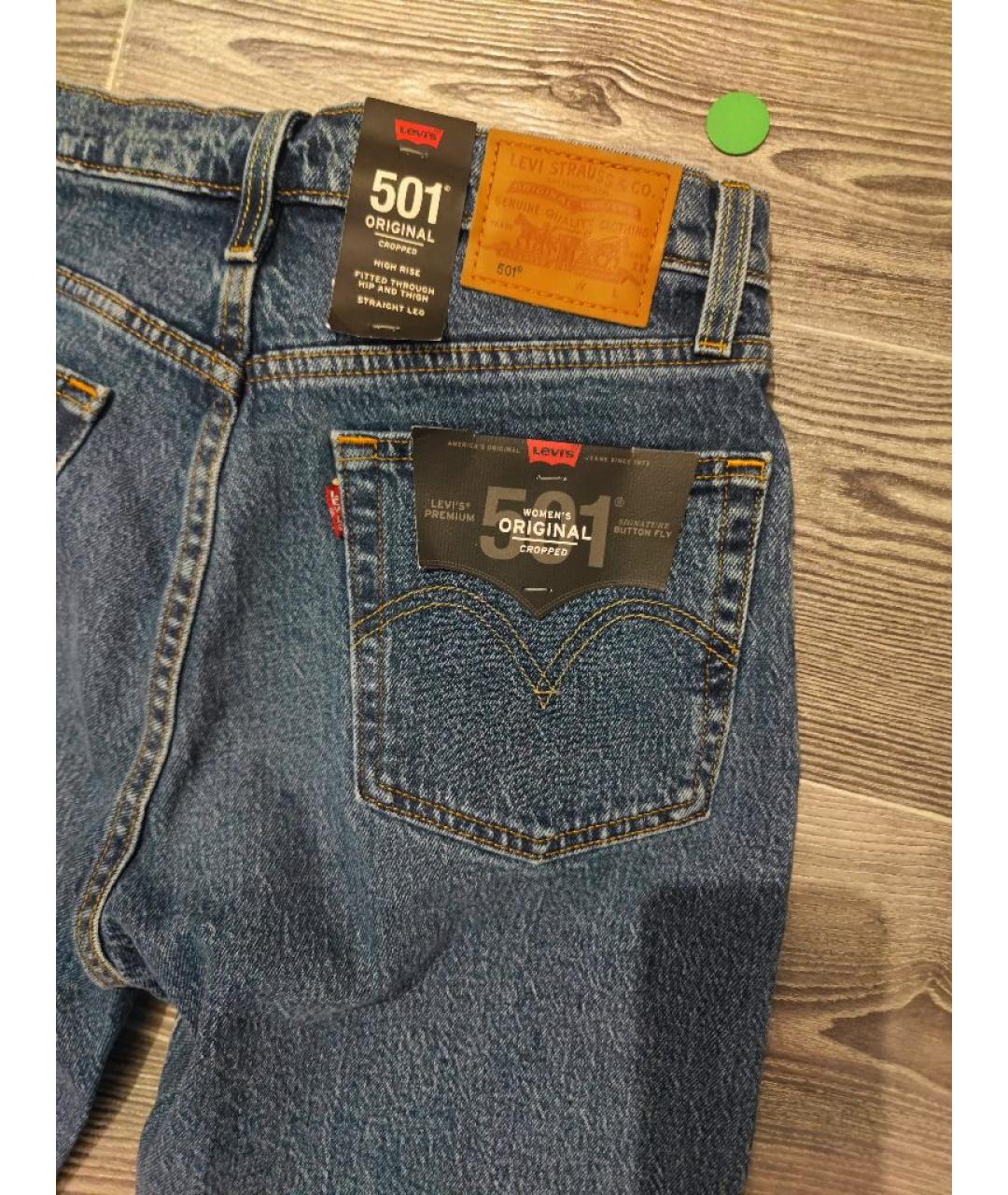 LEVI'S Синие хлопко-эластановые прямые джинсы, фото 4