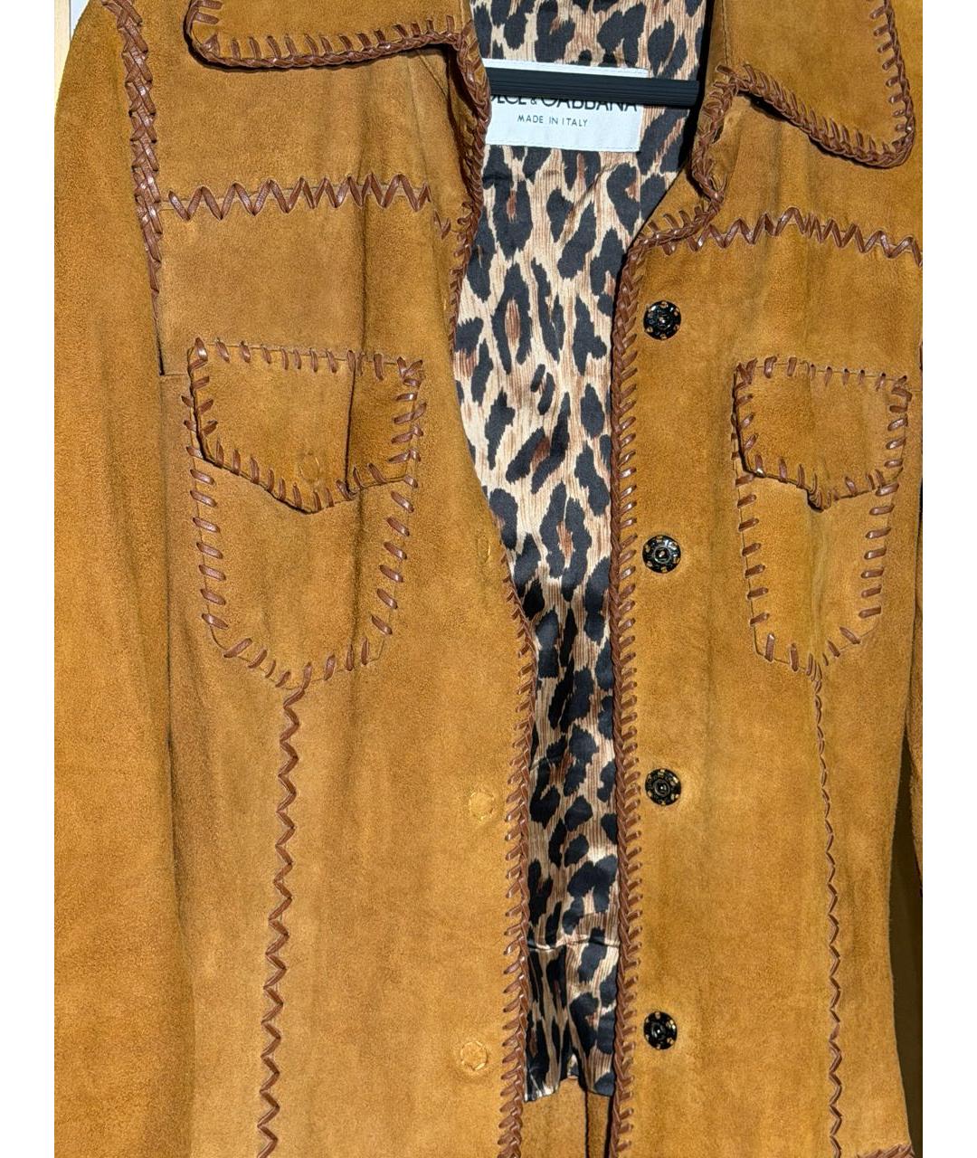 DOLCE&GABBANA Коричневый замшевый жакет/пиджак, фото 4