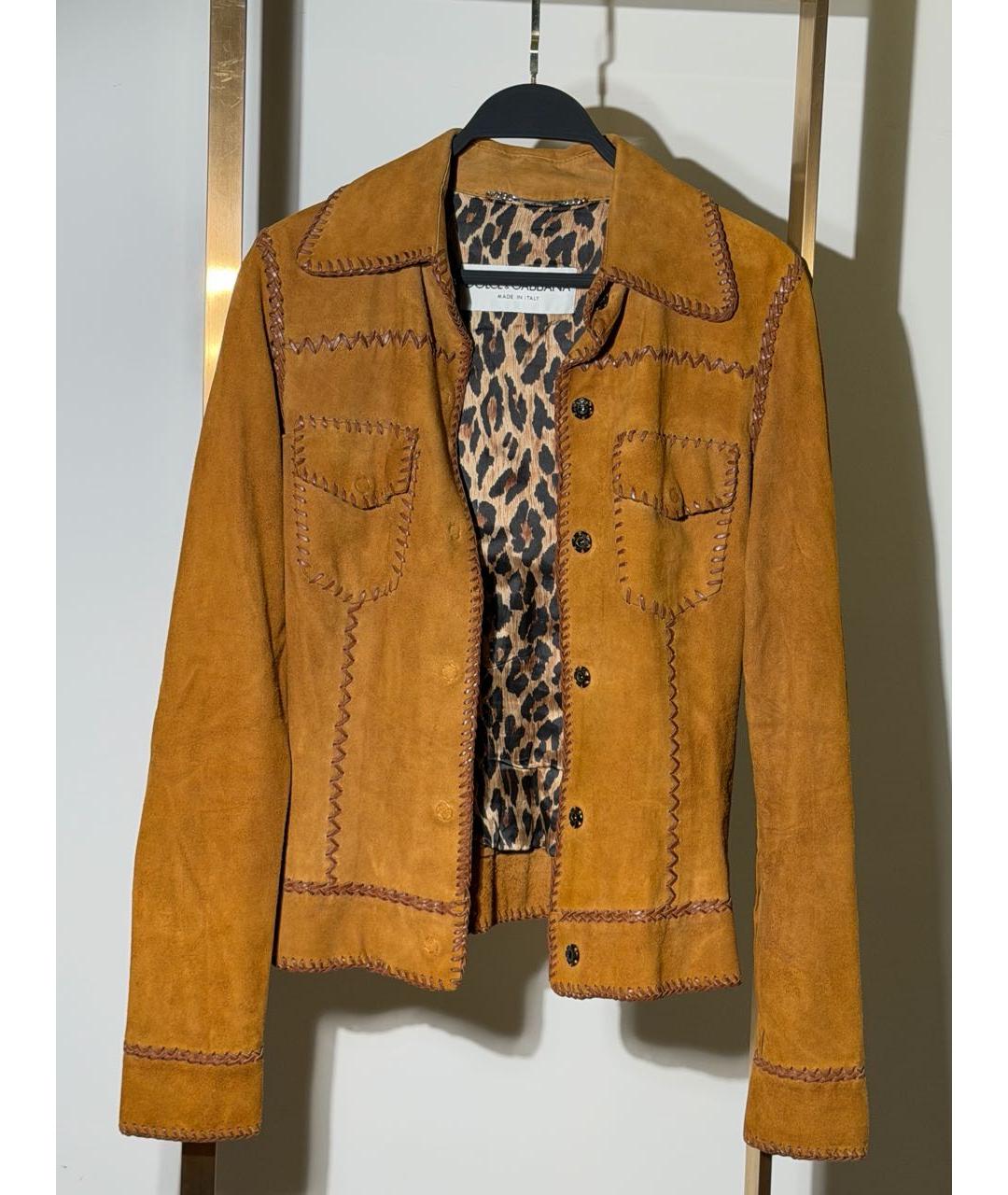 DOLCE&GABBANA Коричневый замшевый жакет/пиджак, фото 6