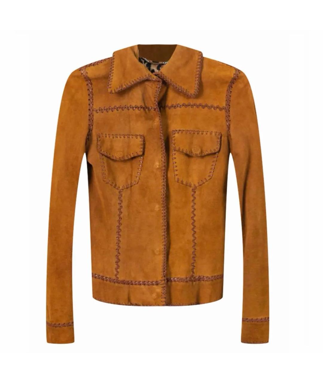 DOLCE&GABBANA Коричневый замшевый жакет/пиджак, фото 1