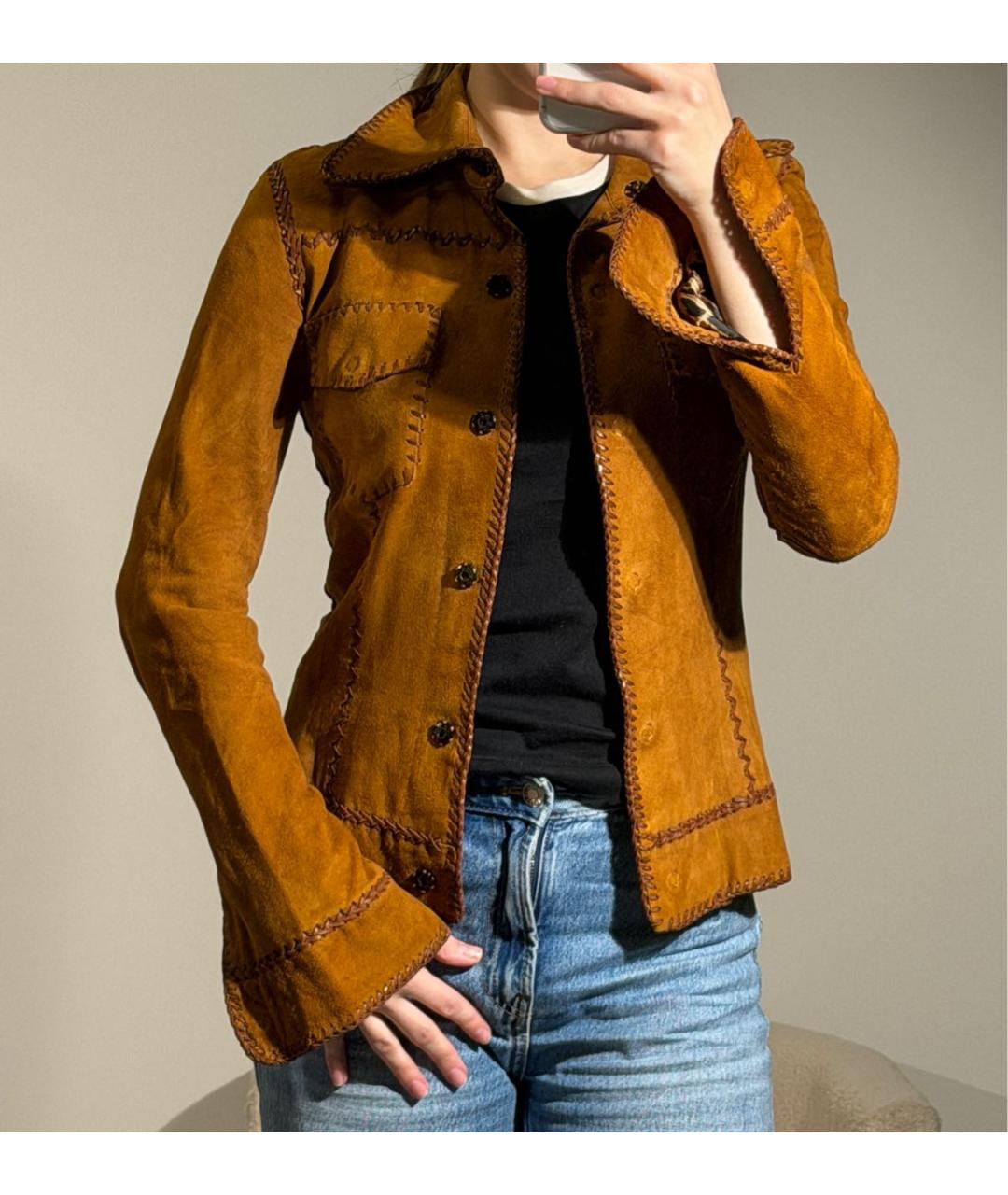 DOLCE&GABBANA Коричневый замшевый жакет/пиджак, фото 5
