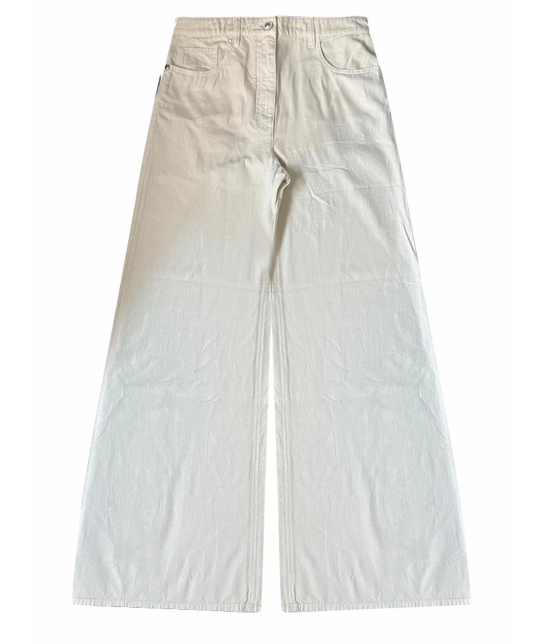 CHANEL Белые хлопковые джинсы клеш, фото 1