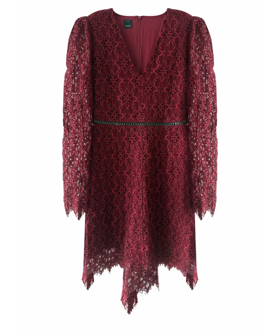 PINKO Бордовое вискозное вечернее платье, фото 1