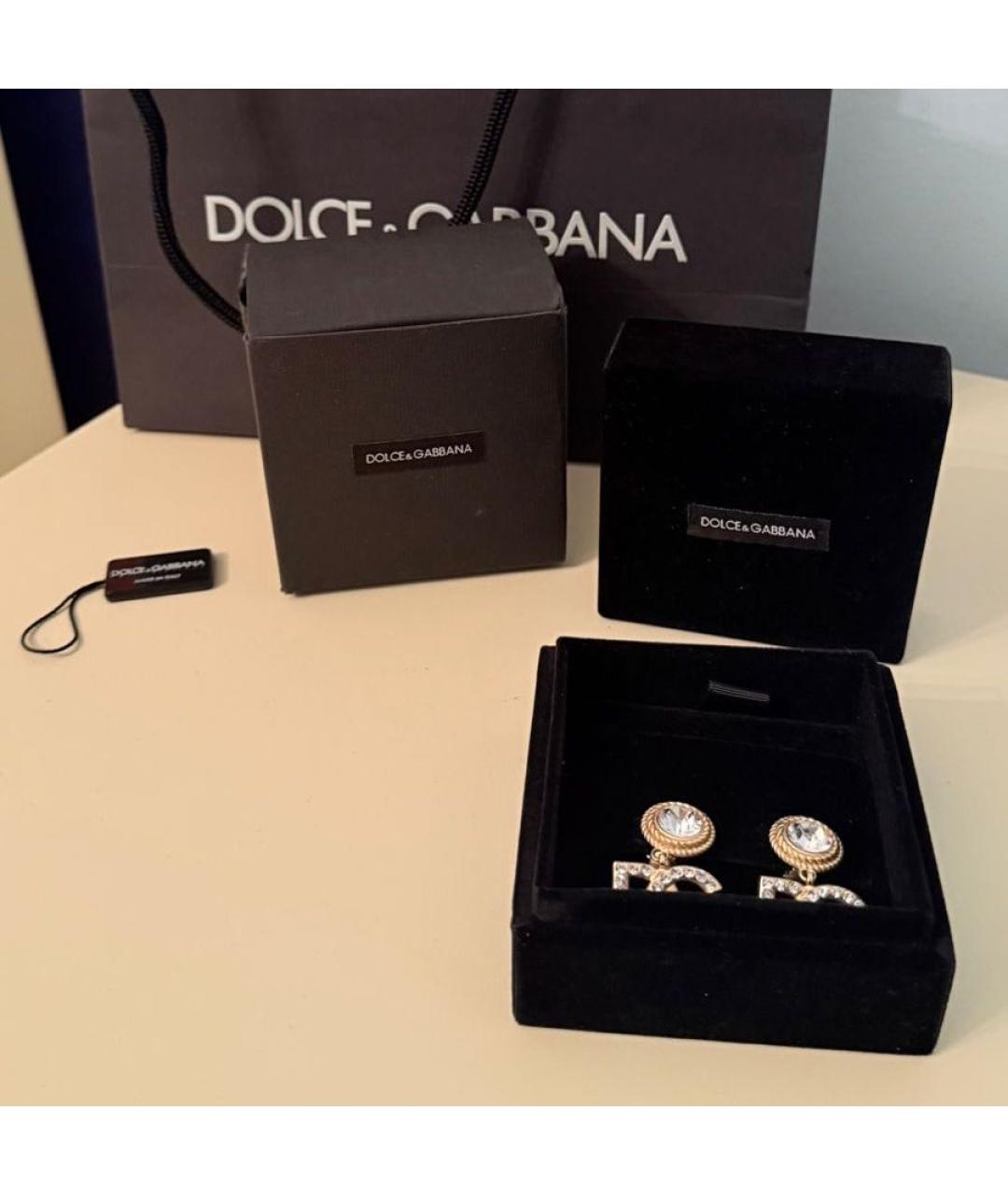 DOLCE&GABBANA Золотые металлические серьги, фото 2