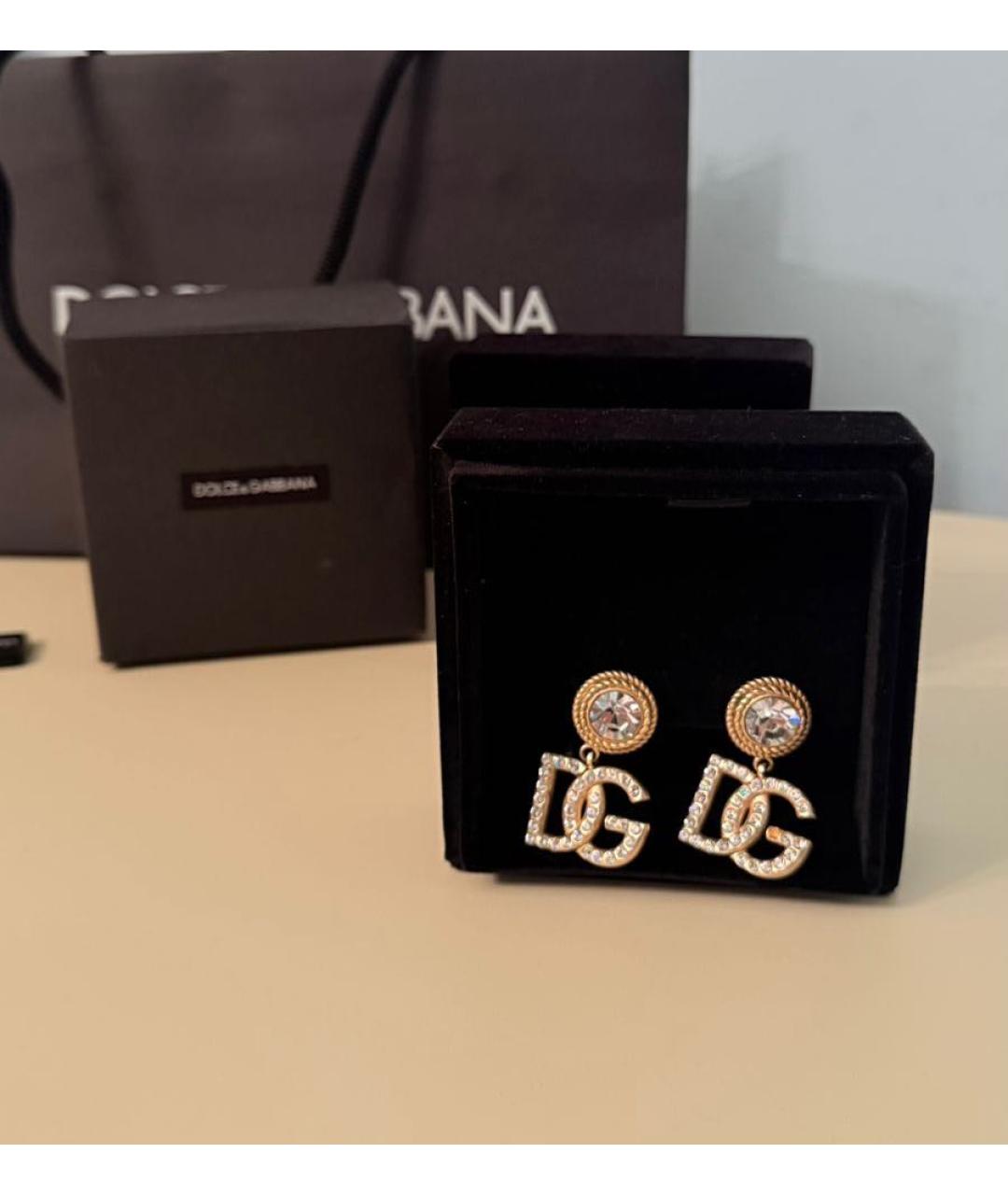 DOLCE&GABBANA Золотые металлические серьги, фото 3