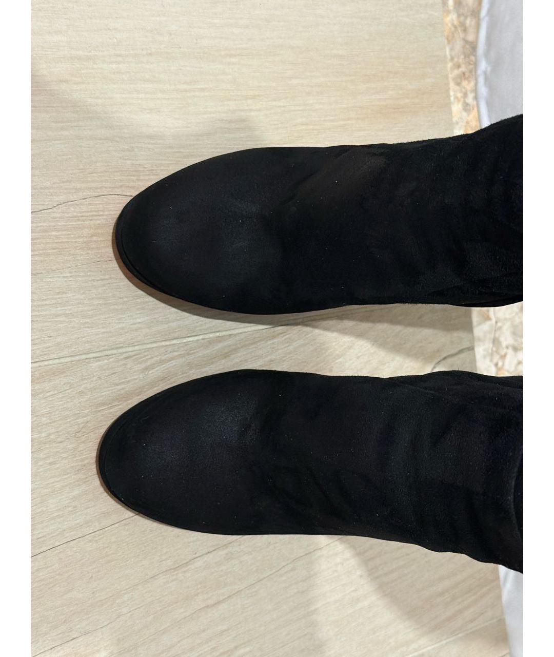 SANTONI Черные замшевые сапоги, фото 3