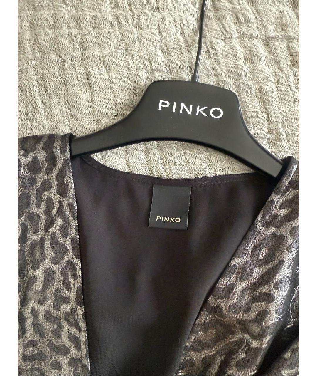 PINKO Серебряное полиэстеровое вечернее платье, фото 6