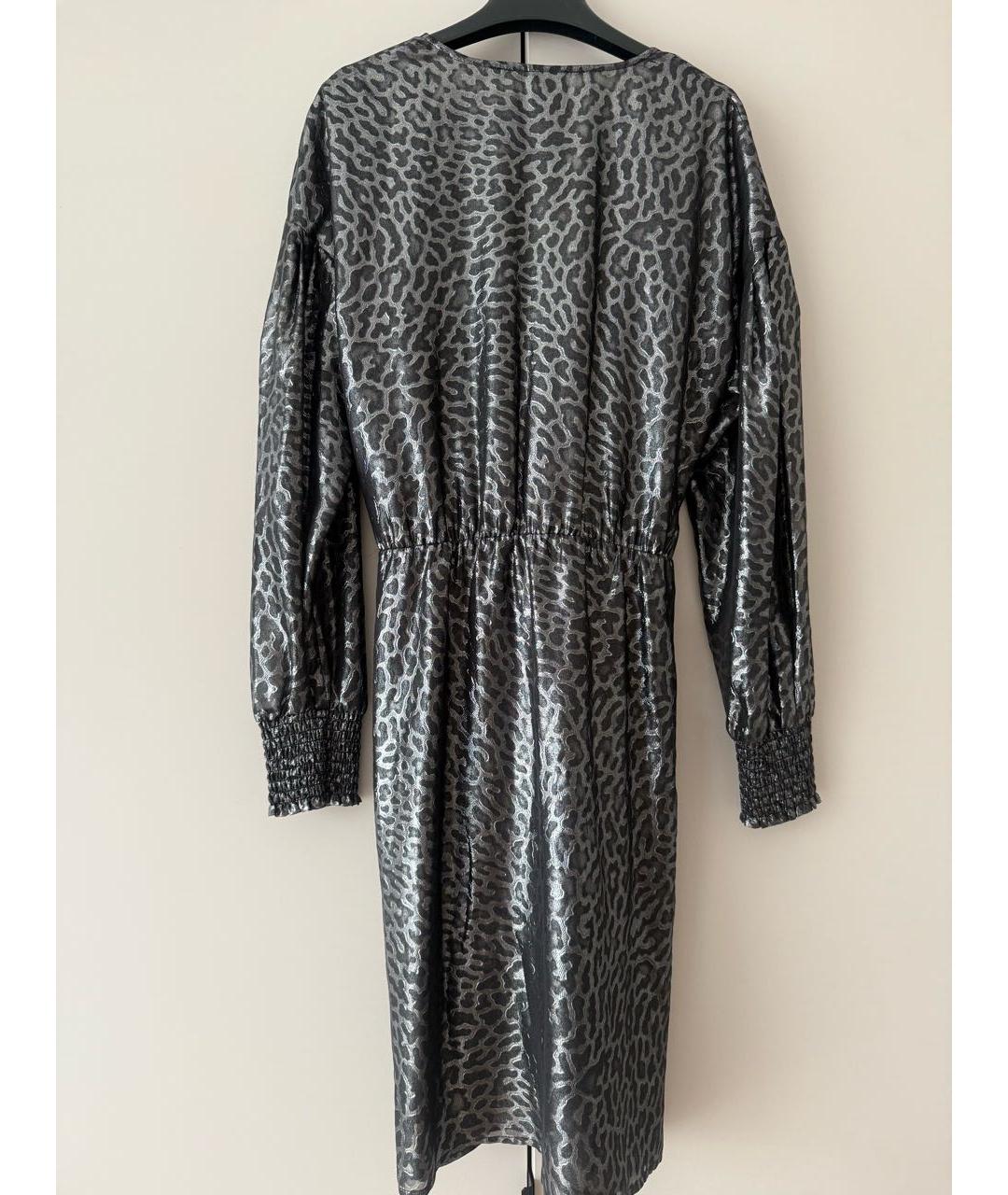 PINKO Серебряное полиэстеровое вечернее платье, фото 2