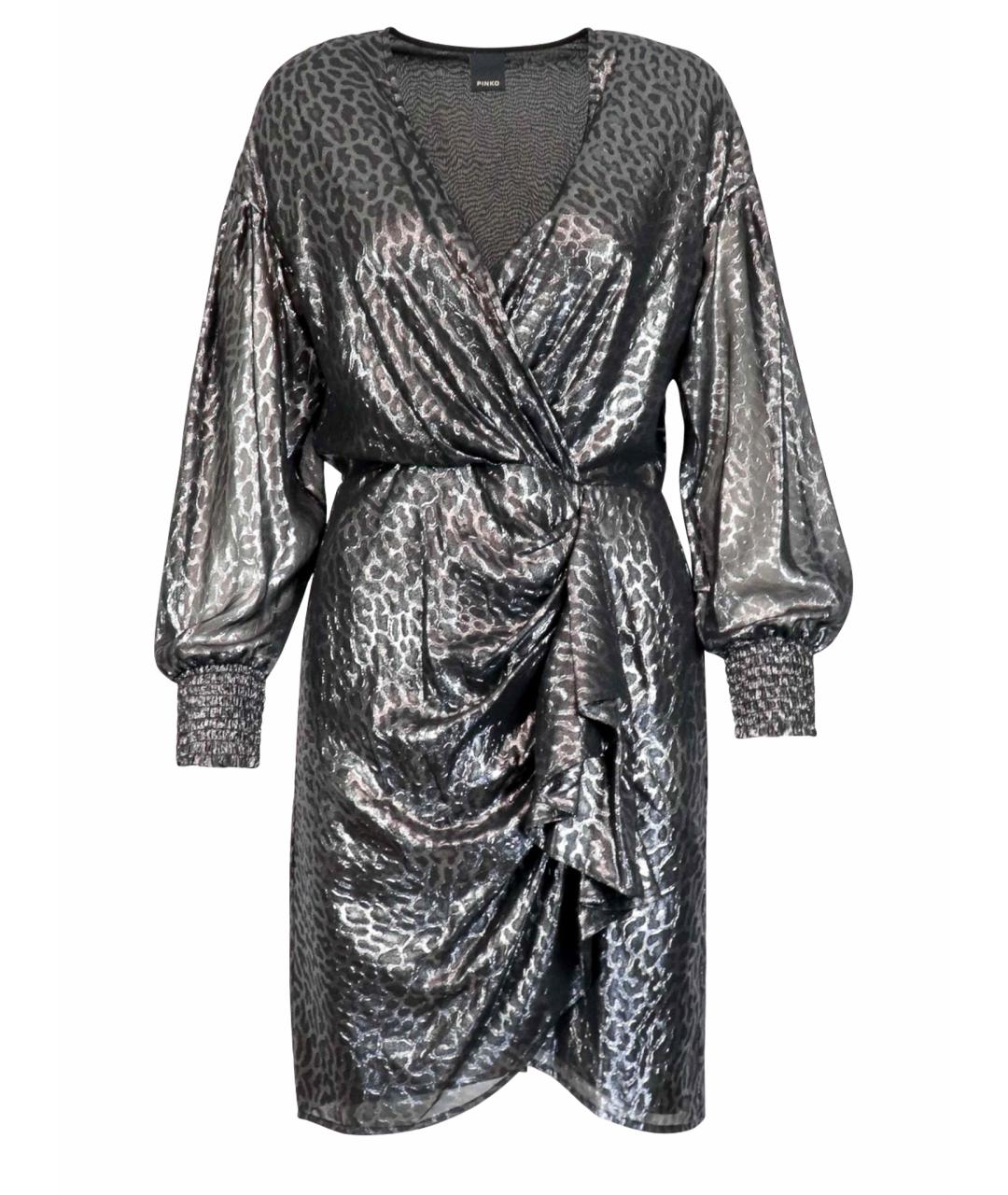 PINKO Серебряное полиэстеровое вечернее платье, фото 1