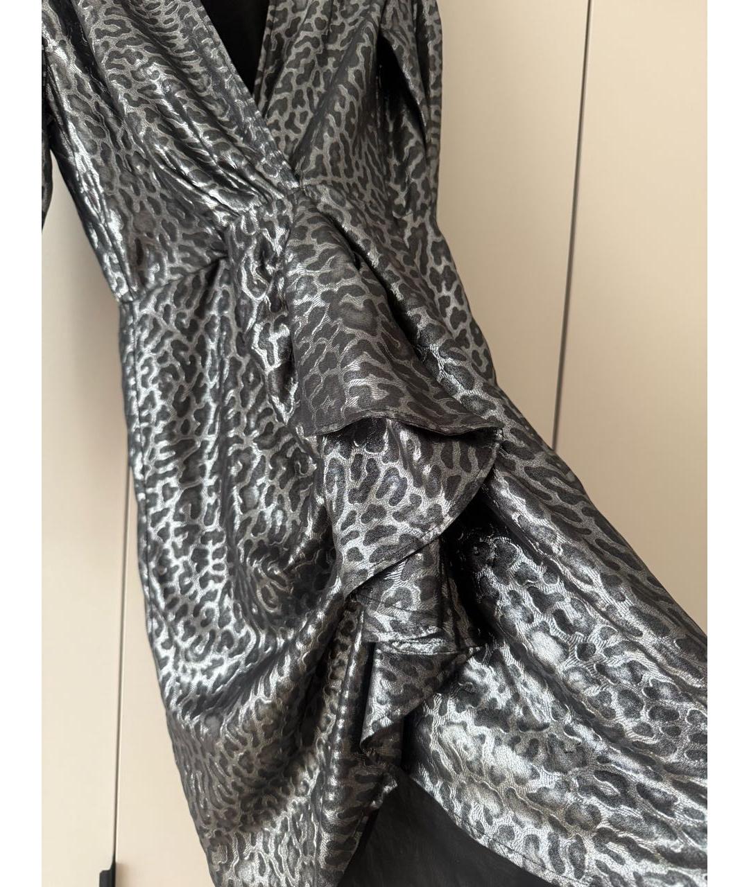 PINKO Серебряное полиэстеровое вечернее платье, фото 3