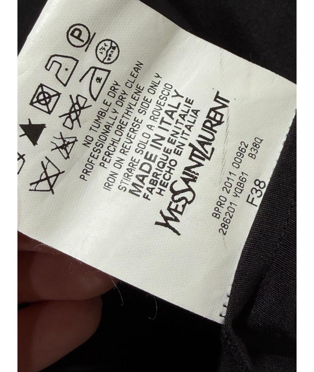 SAINT LAURENT Черная хлопковая блузы, фото 7