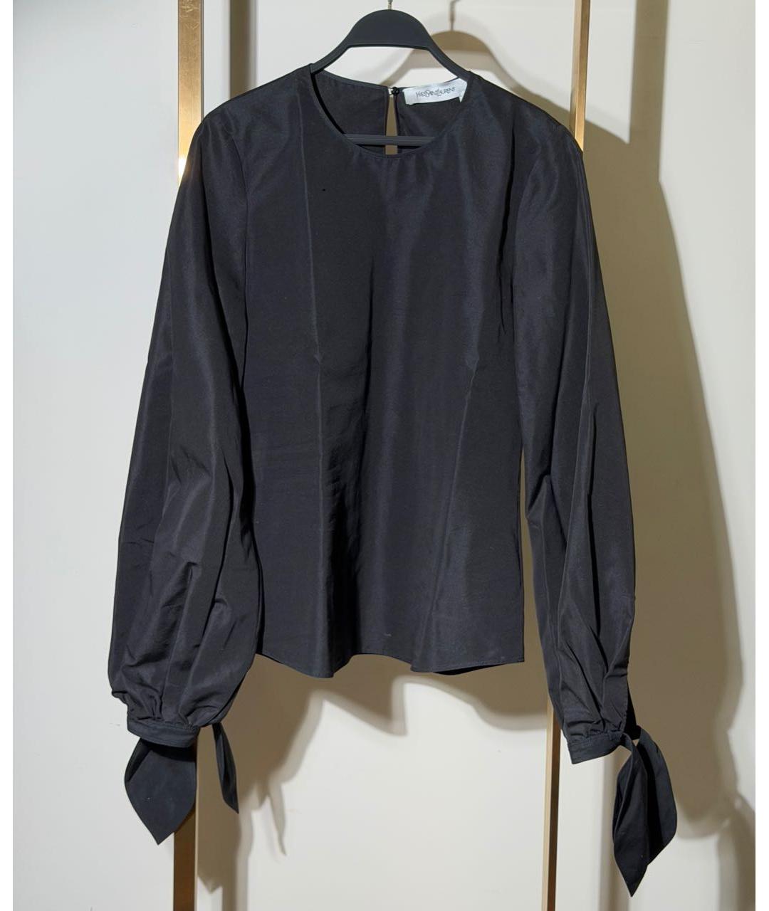 SAINT LAURENT Черная хлопковая блузы, фото 6
