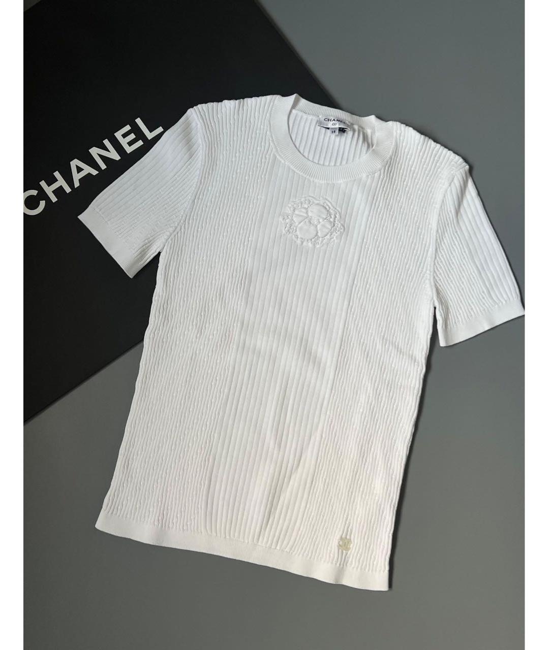 CHANEL Белый хлопковый джемпер / свитер, фото 3