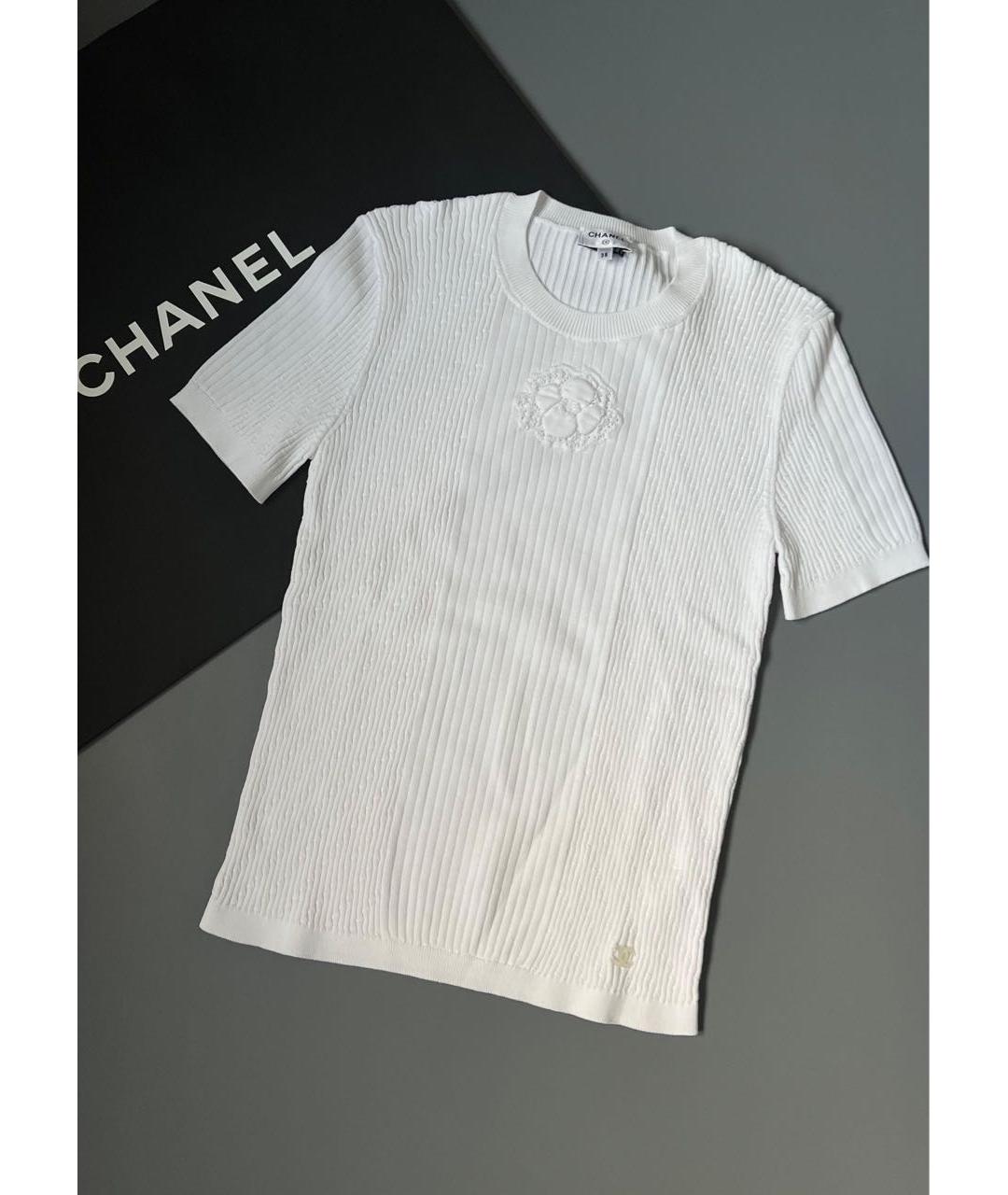 CHANEL Белый хлопковый джемпер / свитер, фото 2