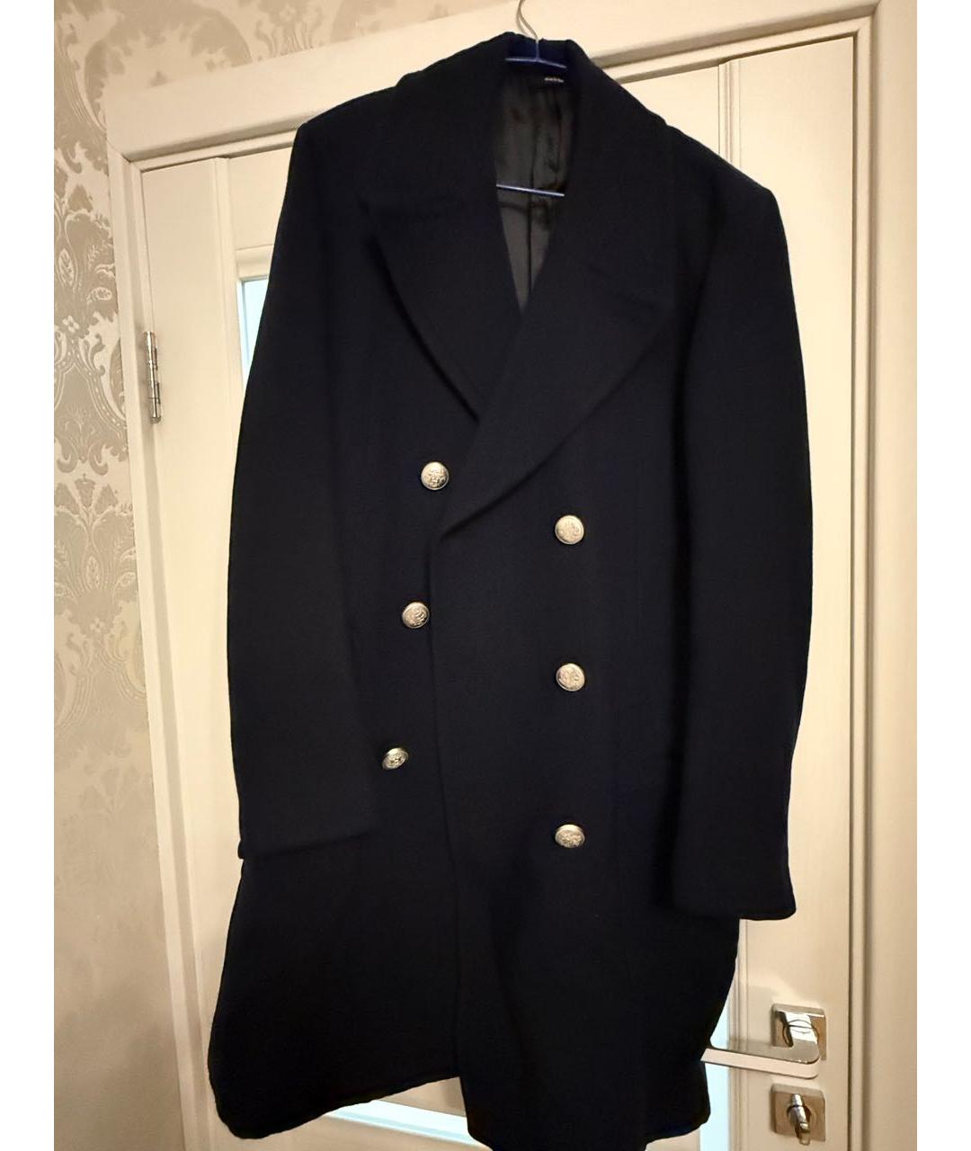 HERMES Темно-синее шерстяное пальто, фото 6