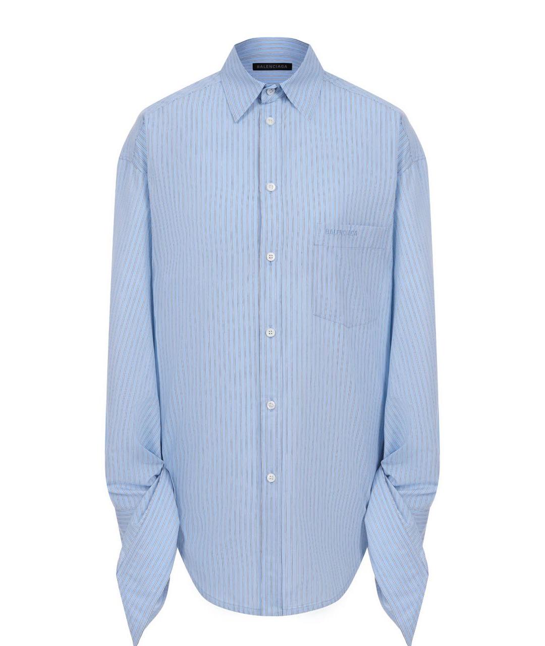 BALENCIAGA Голубая хлопковая рубашка, фото 1