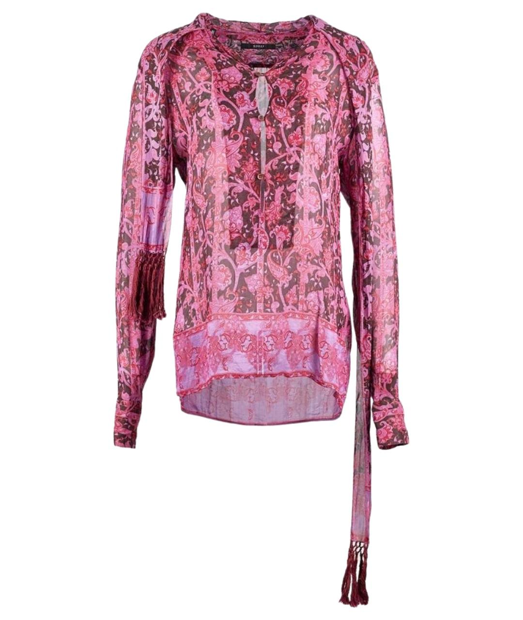 GUCCI Бордовая шелковая блузы, фото 1