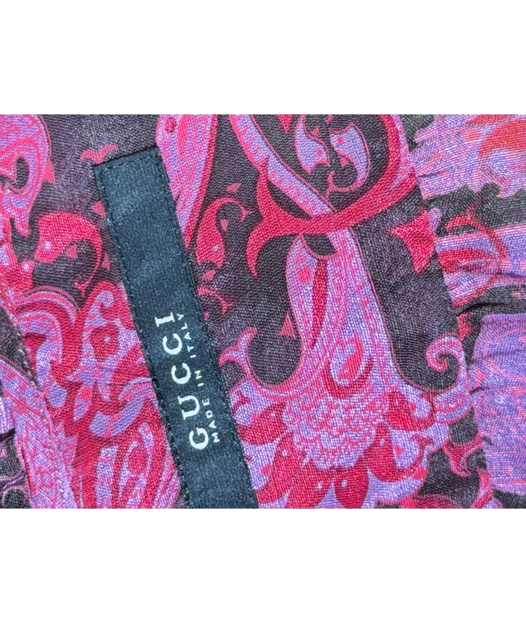 GUCCI Бордовая шелковая блузы, фото 3