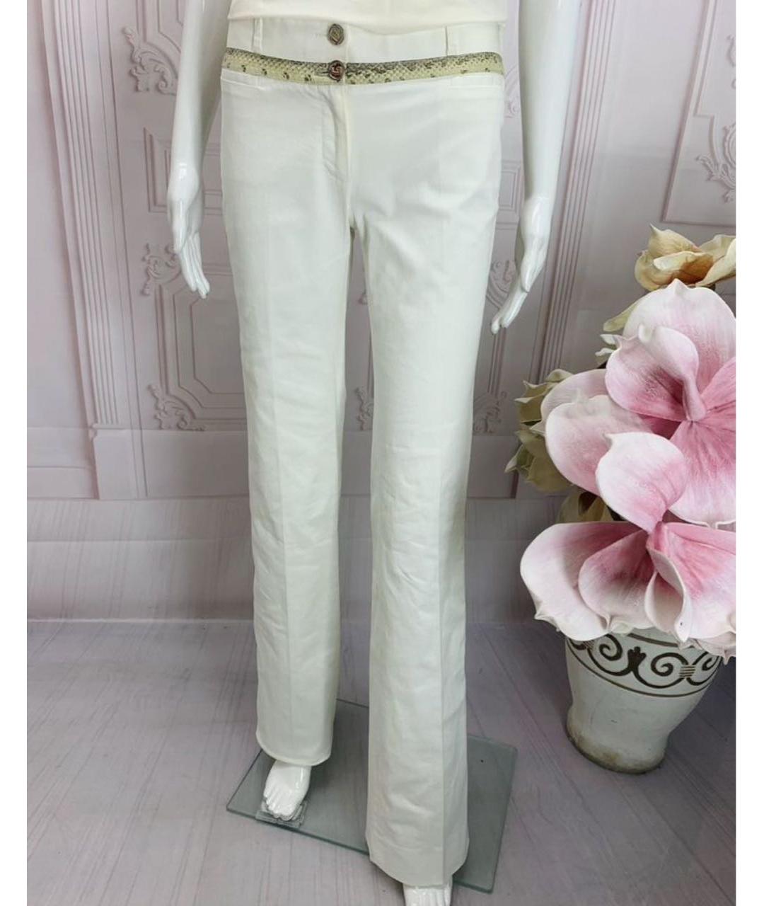 DOLCE&GABBANA Белые хлопко-эластановые прямые брюки, фото 6