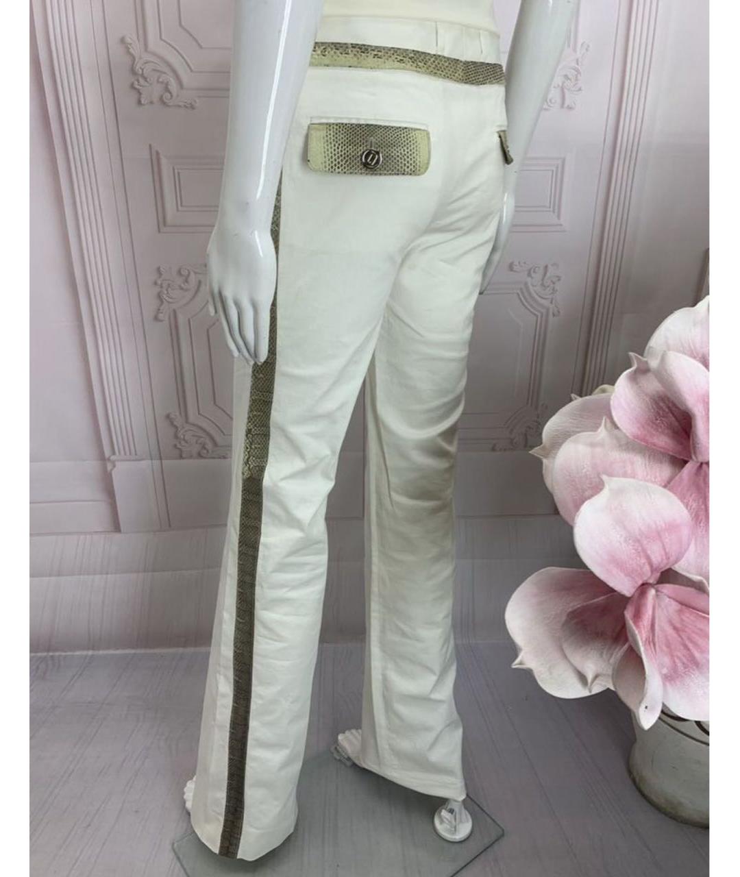 DOLCE&GABBANA Белые хлопко-эластановые прямые брюки, фото 2