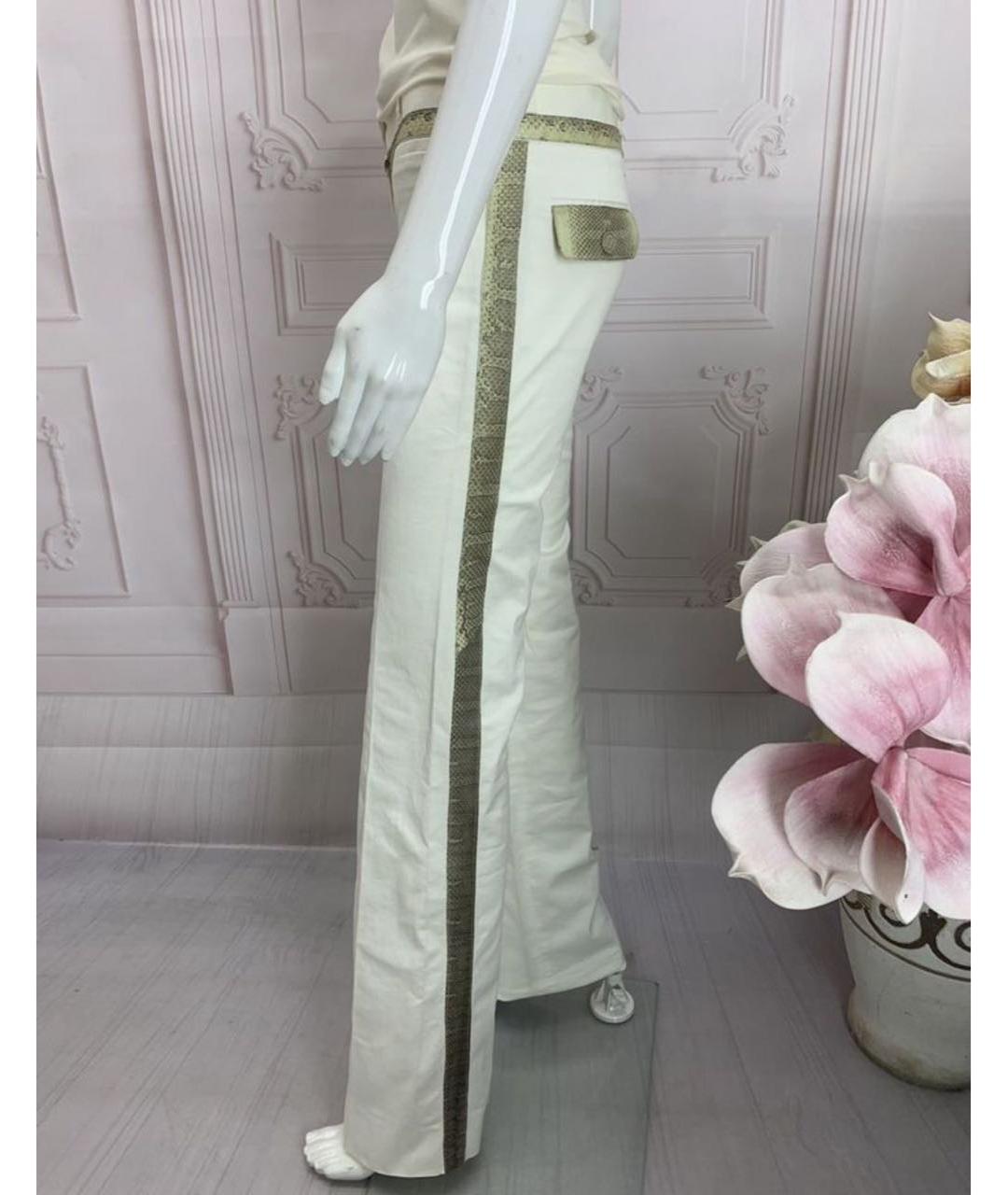 DOLCE&GABBANA Белые хлопко-эластановые прямые брюки, фото 5