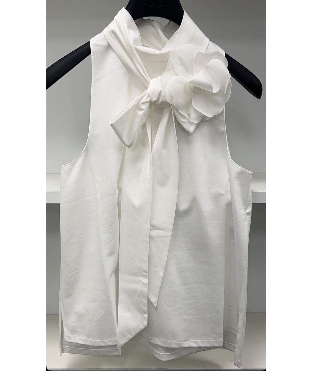 CHANEL Белая хлопковая блузы, фото 3