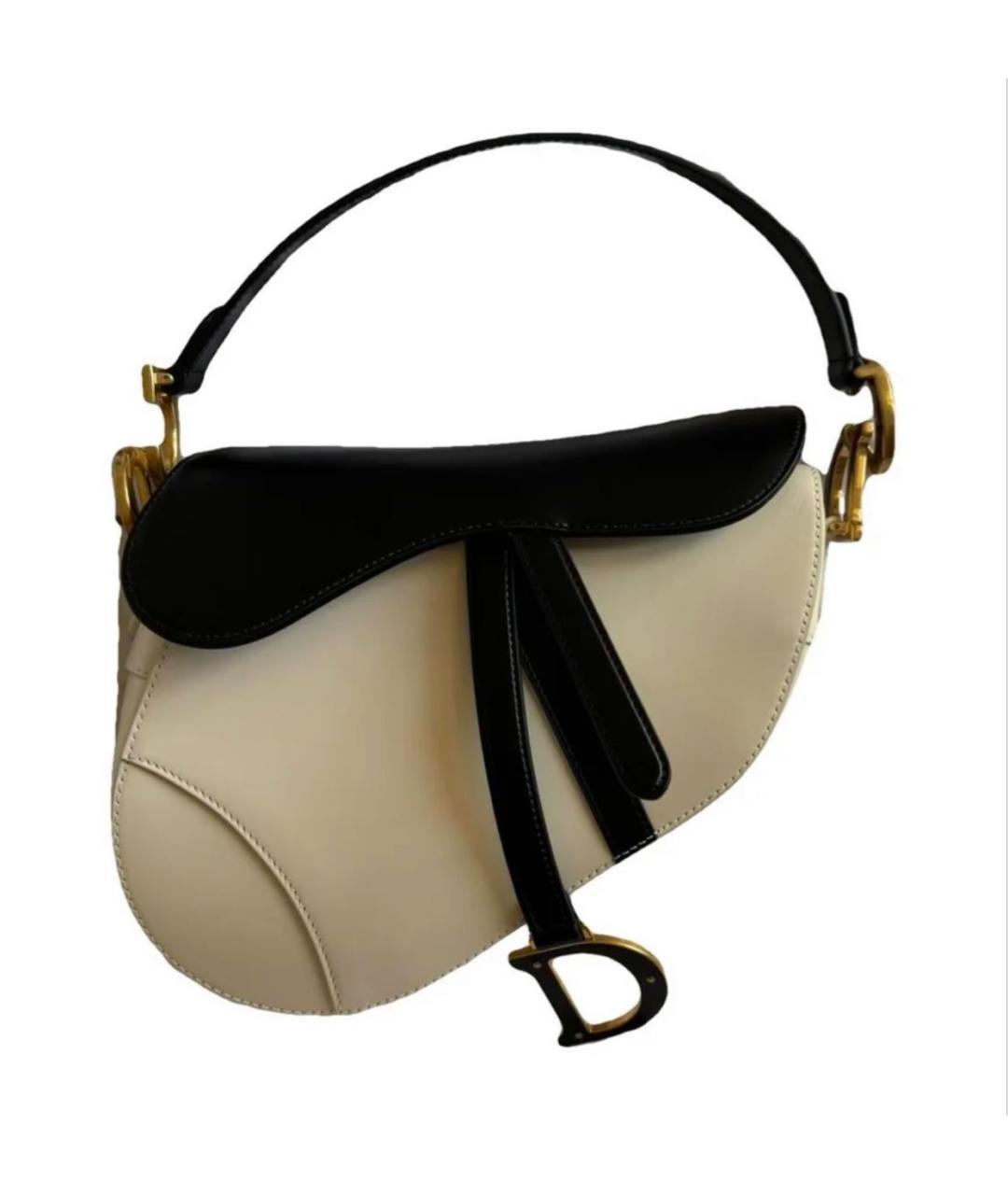 CHRISTIAN DIOR Белая кожаная сумка с короткими ручками, фото 1