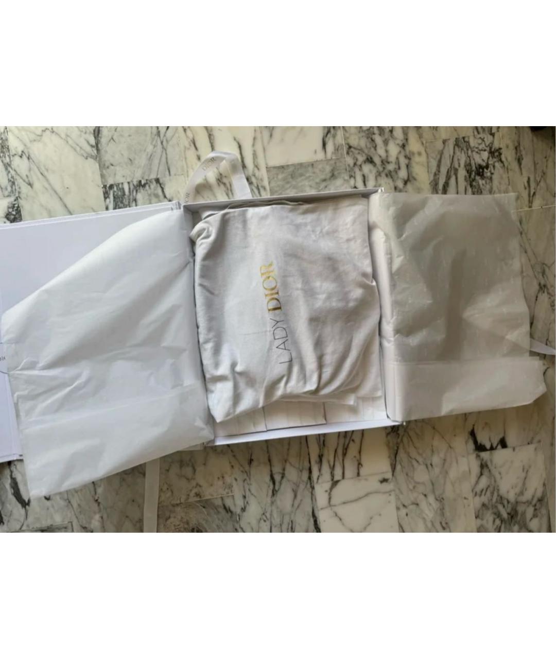 CHRISTIAN DIOR Белая кожаная сумка с короткими ручками, фото 6