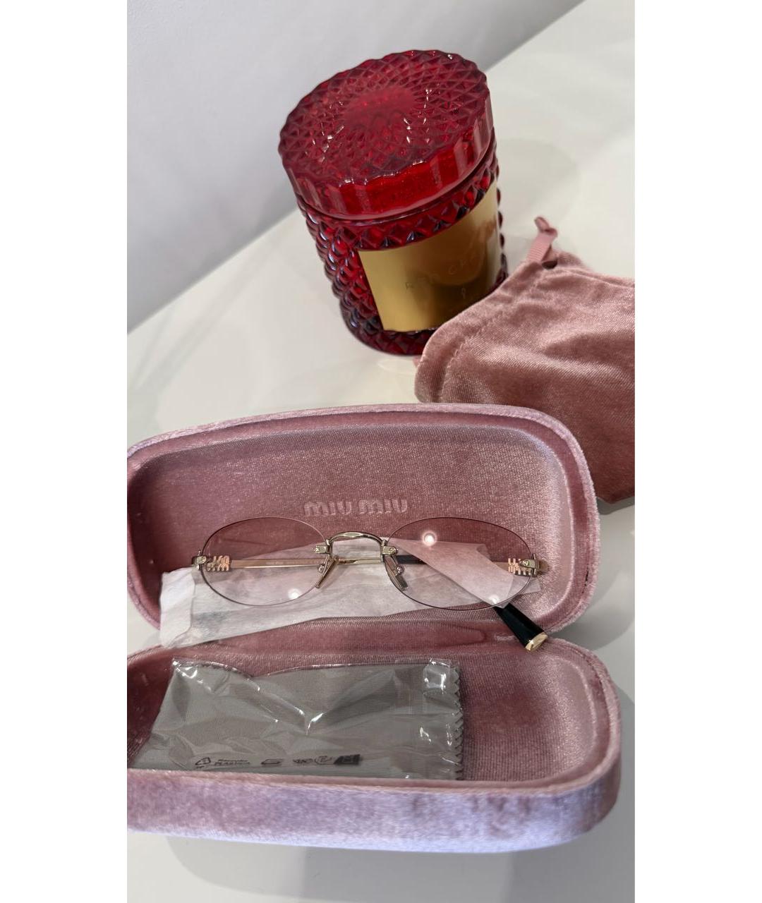 MIU MIU Розовые металлические солнцезащитные очки, фото 2